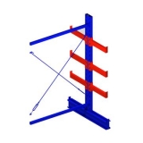 雙面懸臂副架，1500*1600*2500，400kg/層，4層，懸臂長700mm，含底座，