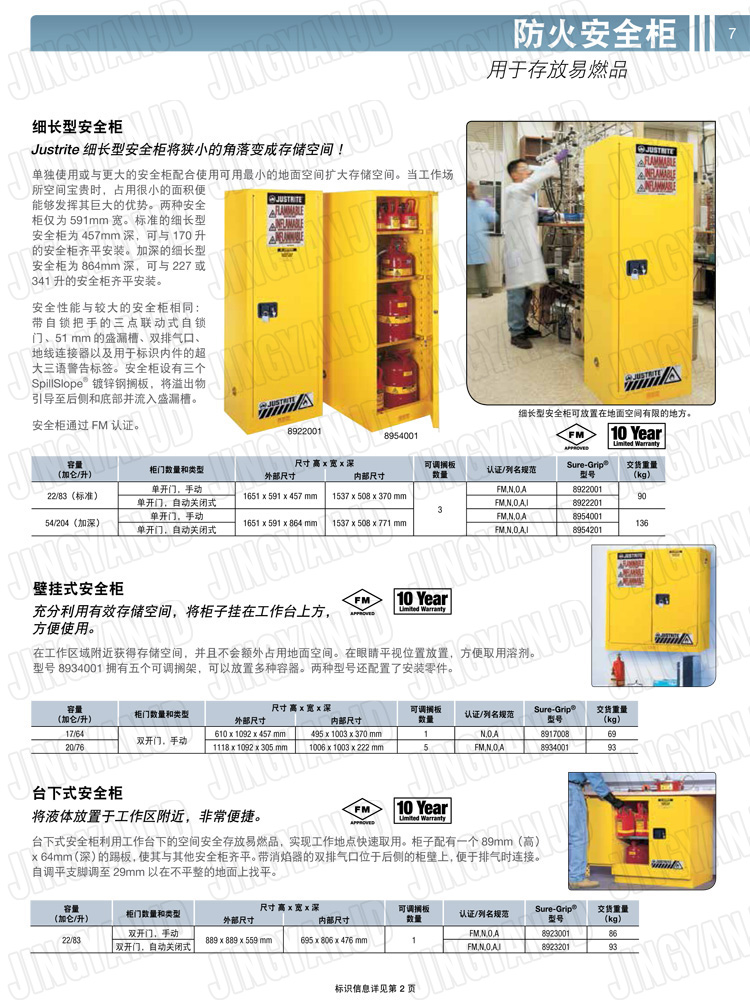 美國杰斯瑞特，防火安全柜，justrite防火柜，justrite安全柜，防爆柜justrite