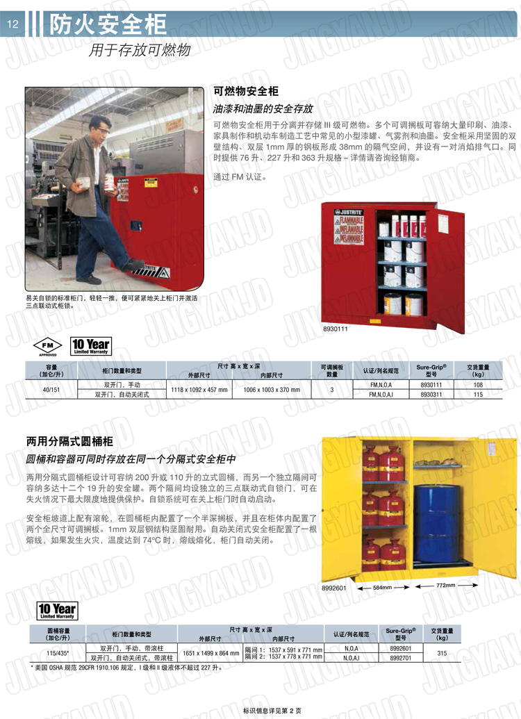 美國杰斯瑞特，防火安全柜，justrite防火柜，justrite安全柜，防爆柜justrite