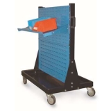 移動型雙面物料架960×610×1110mm(2方孔2百葉)，KM-2222